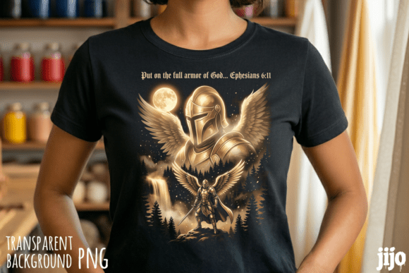 Armor God Christian Angel PNG for T-Shirt Designs