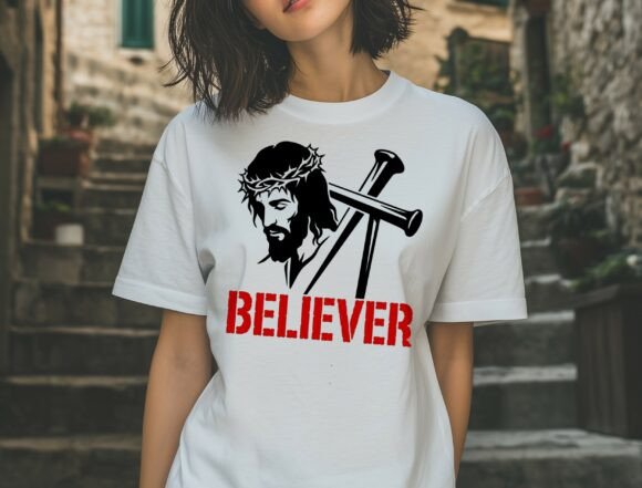 Believer PNG: Jesus Crown of Thorns — T-Shirt Designs