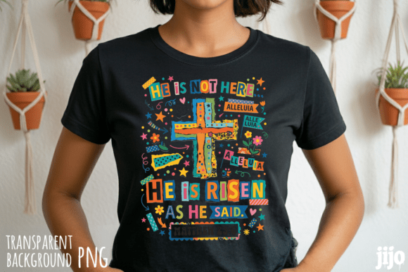 Christian Cross Risen Alleluia PNG T-Shirt Designs