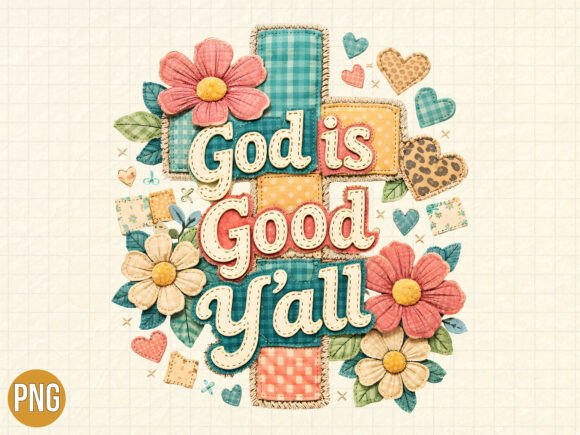 God is Good Yall Christian Cross PNG — T-Shirt Designs