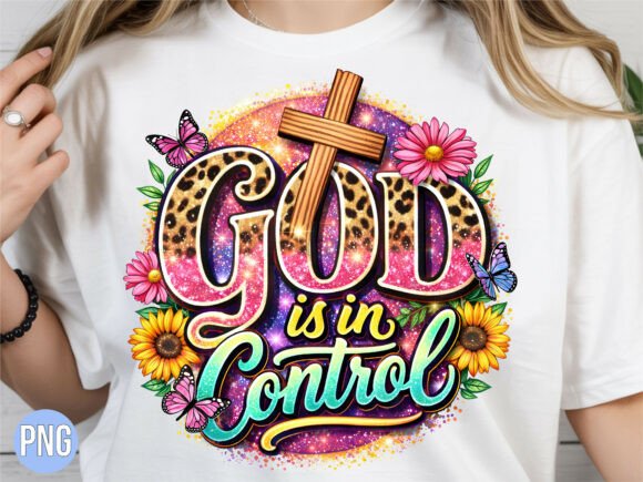 God is in Control Leopard Christian PNG T-Shirt Designs