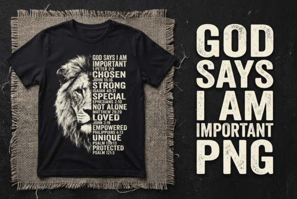 God Says I Am Important Christian Lion T-Shirt Designs