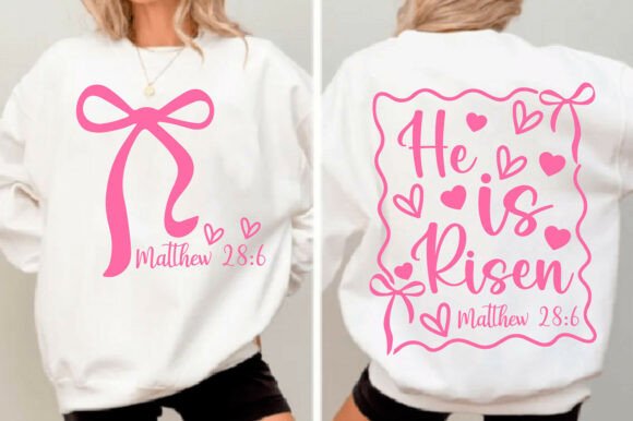 He is Risen Bow PNG, Easter SVG, Christian T-Shirt Designs