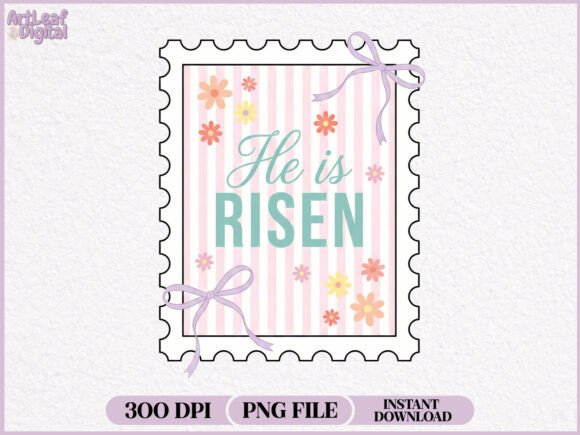 He is Risen Christian Easter Stamp PNG — T-Shirt Designs