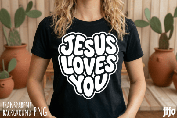 Jesus Loves Christian Faith PNG: T-Shirt Designs for Content Publishers