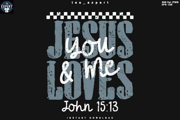Jesus You and Me Love T-Shirt Design