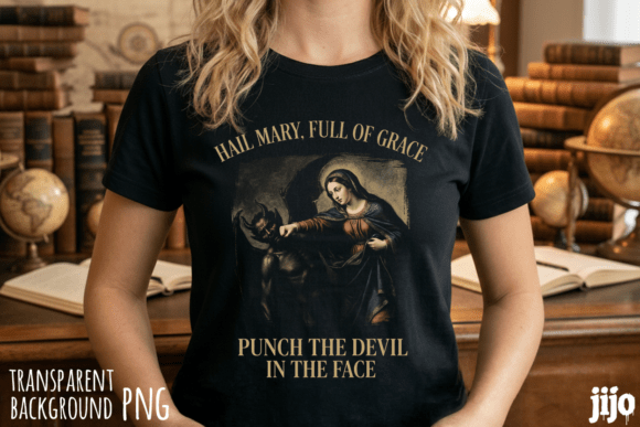 Mary Devil Christian Grace PNG T-Shirt Designs