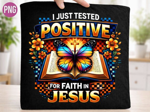 Positive for Faith Jesus Butterfly PNG