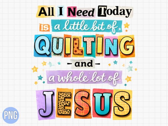 Quilting Jesus Shirt Christian PNG for T-Shirt Designs