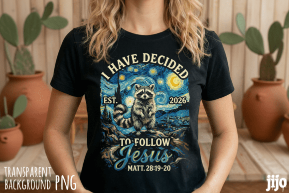 Raccoon Jesus Christian Follow PNG T-Shirt Designs