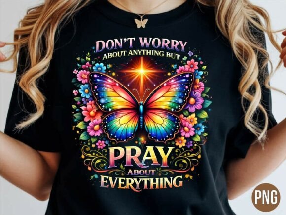 Retro Christian Pray About Everything T-Shirt Designs