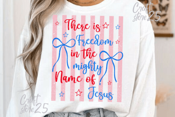 Retro Freedom in the Name of Jesus SVG T-Shirt Designs