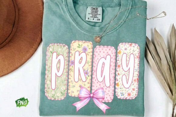 Retro Pray PNG: Jesus Religious PNG for T-Shirt Designs