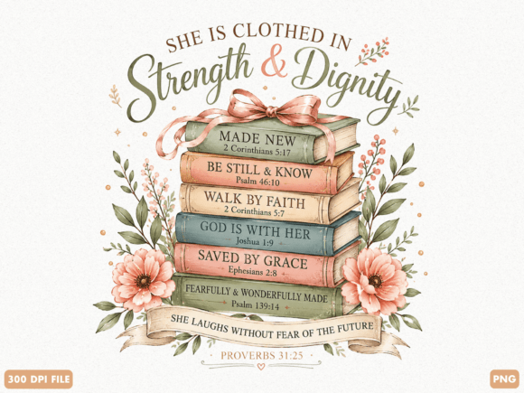 Strength and Dignity Christian Floral PN