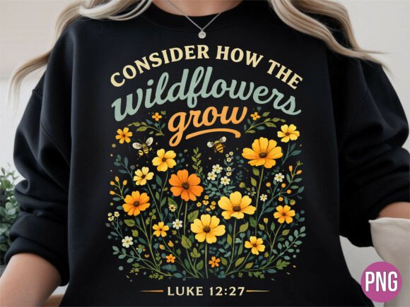 Wildflowers Grow Christian Bible PNG T-Shirt Designs